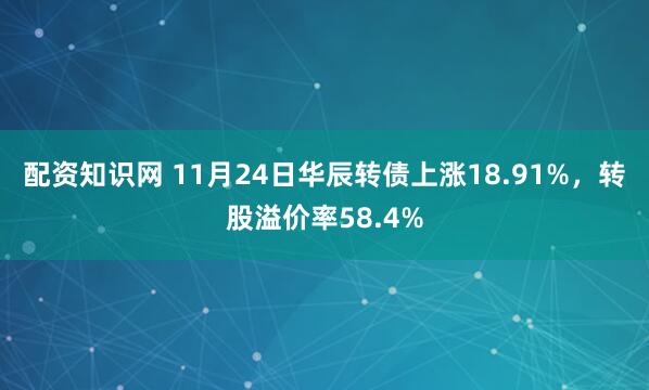 配资知识网 11月24日华辰转债上涨18.91%，转股溢价率58.4%